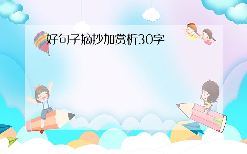 好句子摘抄加赏析30字