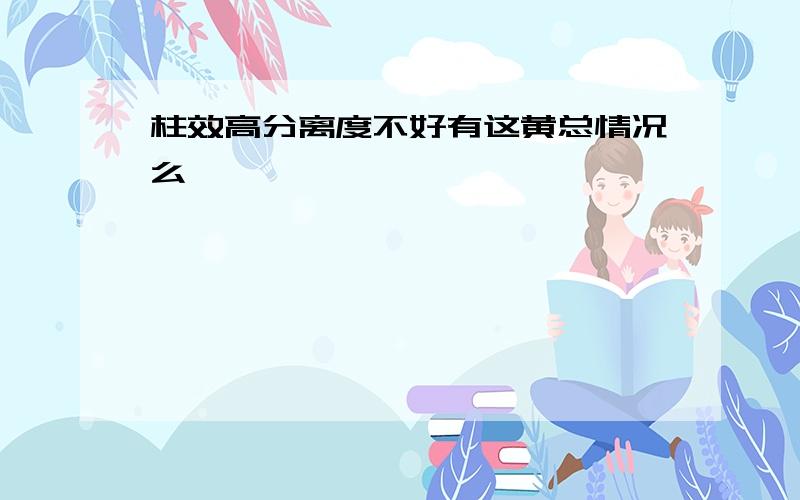 柱效高分离度不好有这黄总情况么