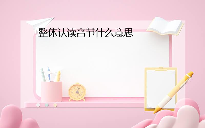 整体认读音节什么意思