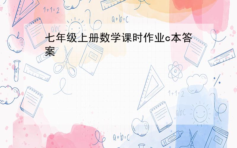 七年级上册数学课时作业c本答案