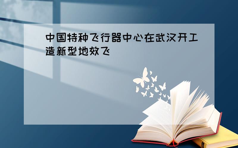 中国特种飞行器中心在武汉开工造新型地效飞