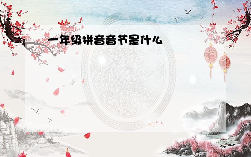 一年级拼音音节是什么