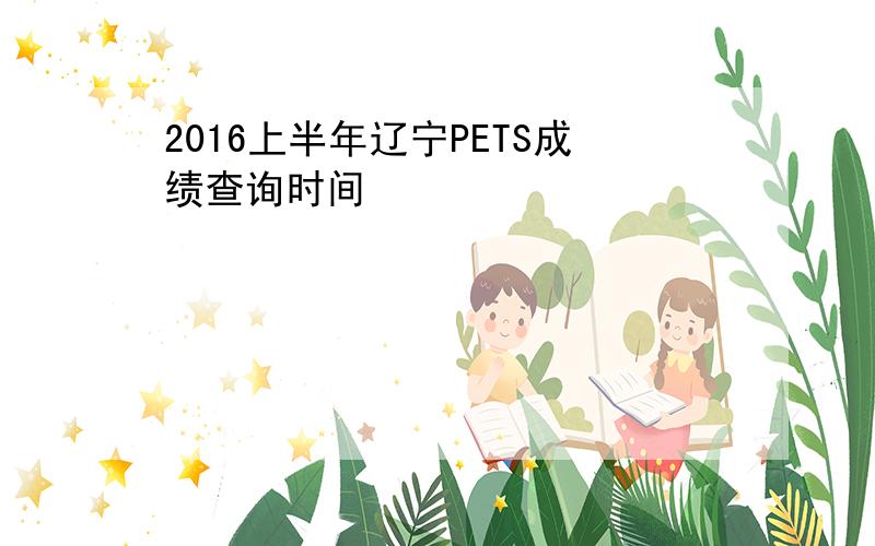 2016上半年辽宁PETS成绩查询时间