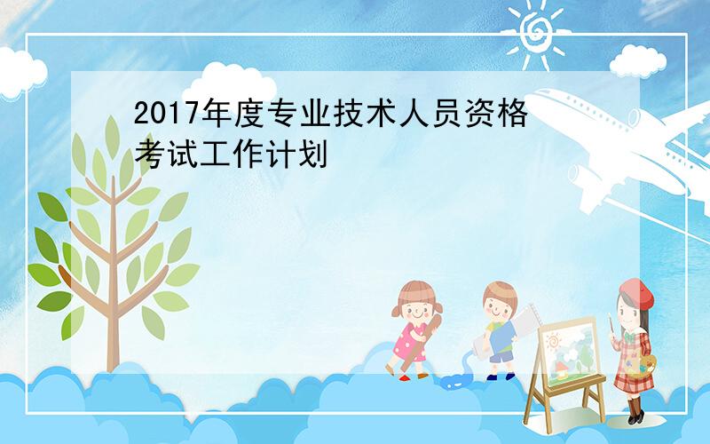 2017年度专业技术人员资格考试工作计划