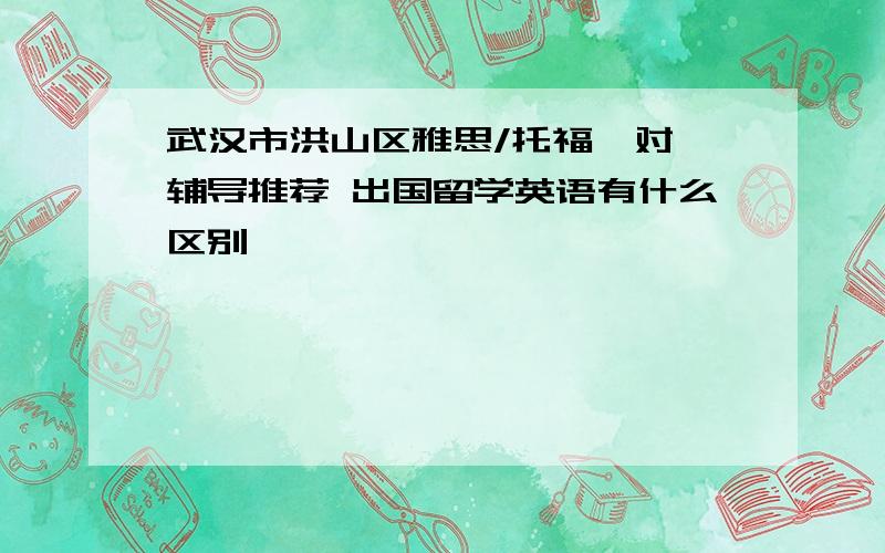 武汉市洪山区雅思/托福一对一辅导推荐 出国留学英语有什么区别