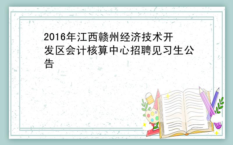 2016年江西赣州经济技术开发区会计核算中心招聘见习生公告