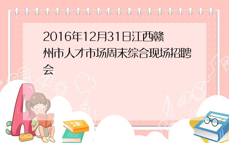 2016年12月31日江西赣州市人才市场周末综合现场招聘会