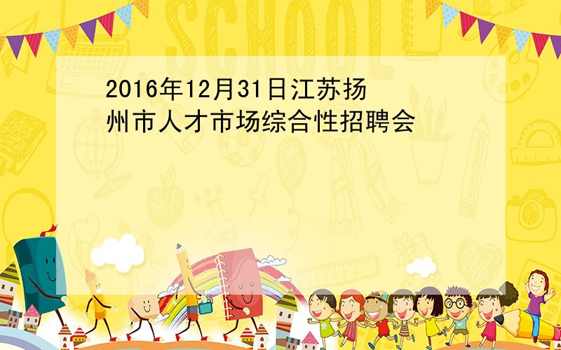 2016年12月31日江苏扬州市人才市场综合性招聘会