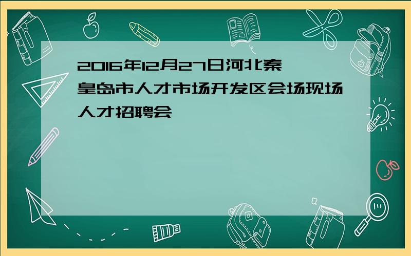 2016年12月27日河北秦皇岛市人才市场开发区会场现场人才招聘会