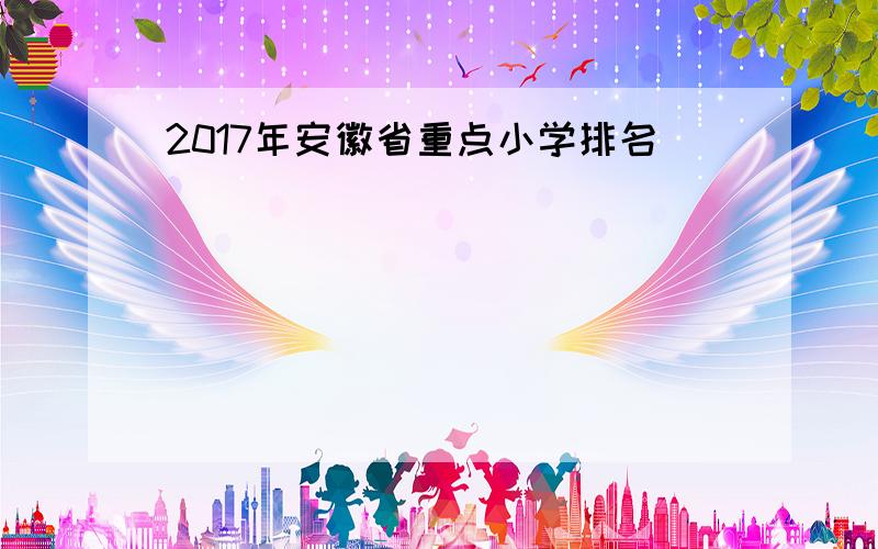 2017年安徽省重点小学排名