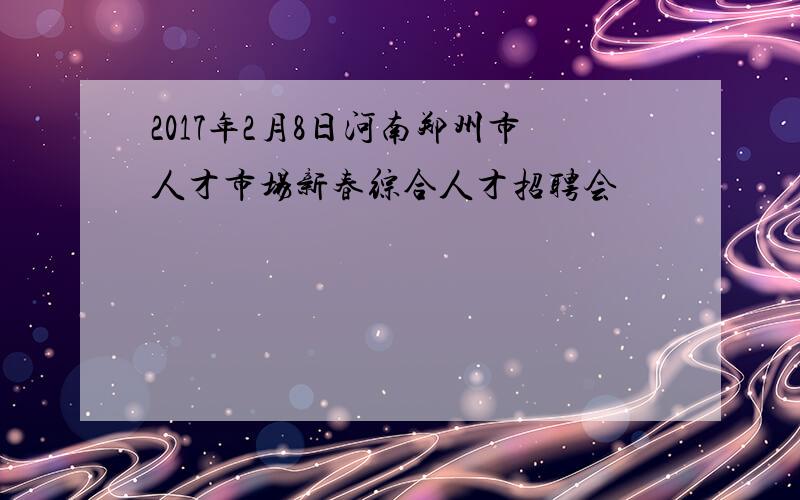 2017年2月8日河南郑州市人才市场新春综合人才招聘会