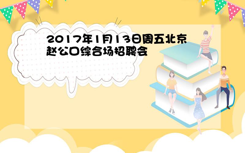 2017年1月13日周五北京赵公口综合场招聘会