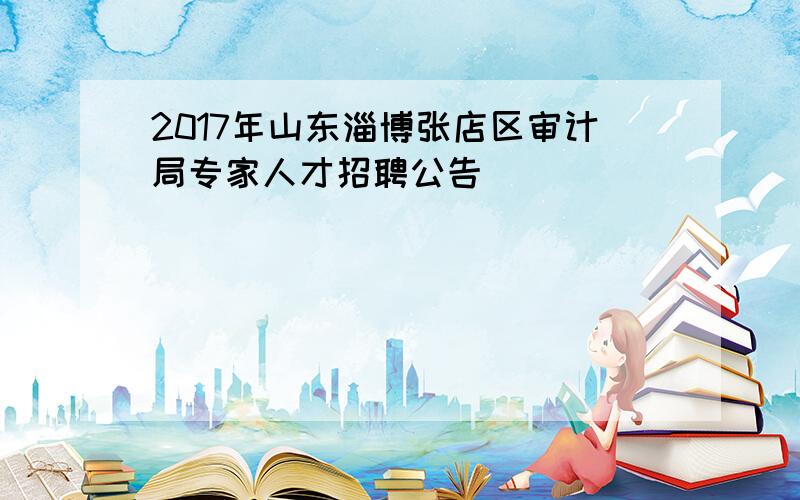 2017年山东淄博张店区审计局专家人才招聘公告