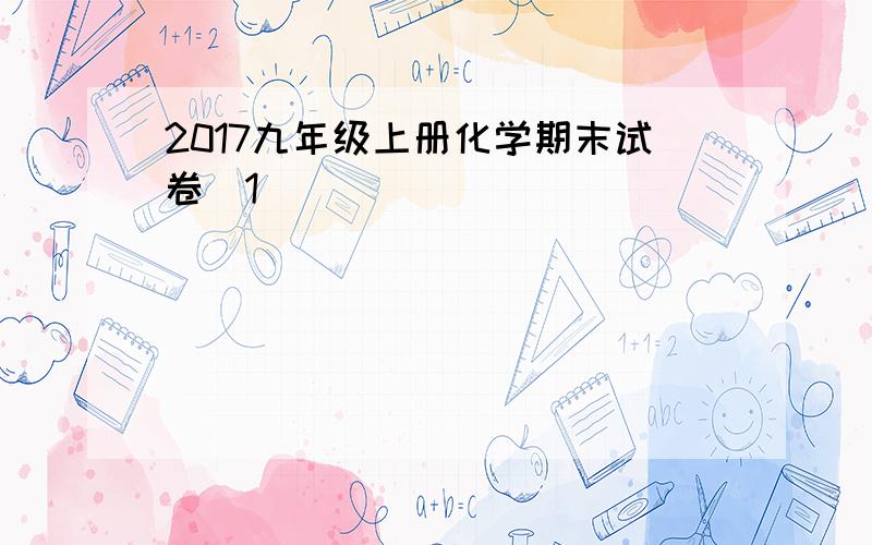 2017九年级上册化学期末试卷[1]