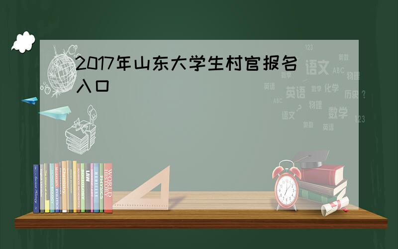 2017年山东大学生村官报名入口