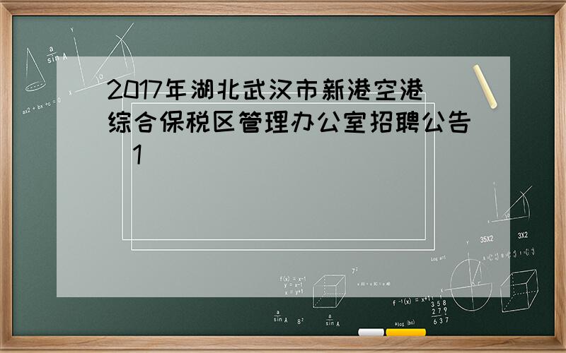 2017年湖北武汉市新港空港综合保税区管理办公室招聘公告[1]