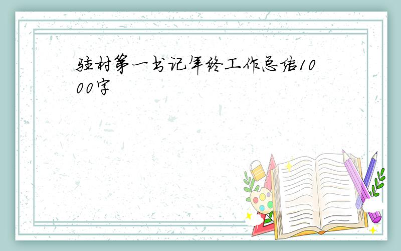 驻村第一书记年终工作总结1000字