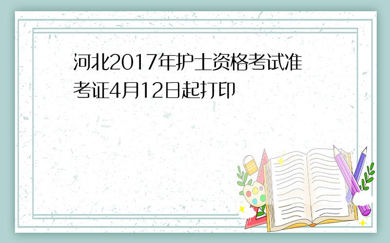 河北2017年护士资格考试准考证4月12日起打印