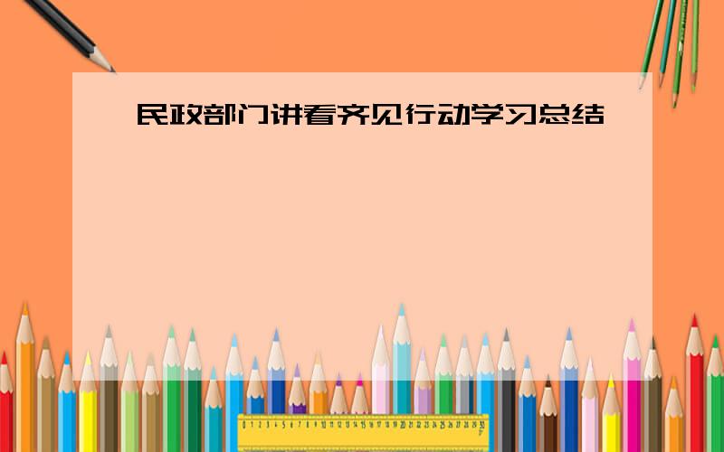 民政部门讲看齐见行动学习总结