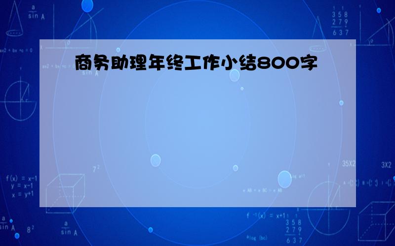 商务助理年终工作小结800字