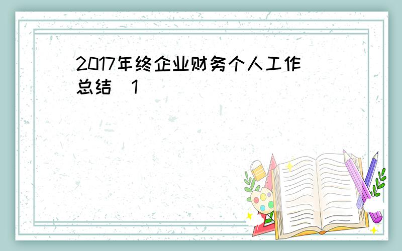 2017年终企业财务个人工作总结[1]