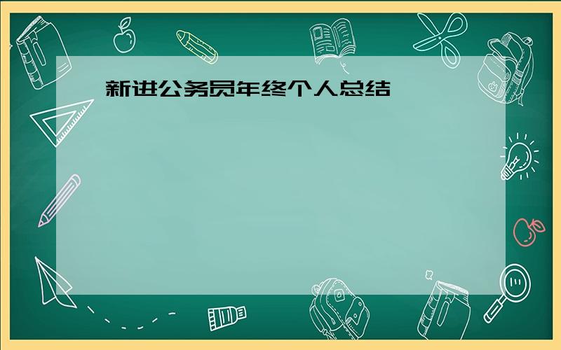 新进公务员年终个人总结