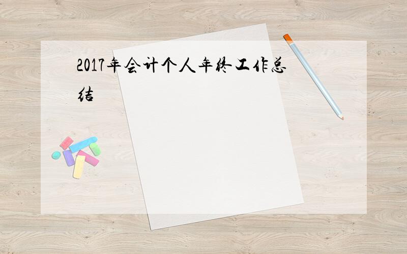 2017年会计个人年终工作总结