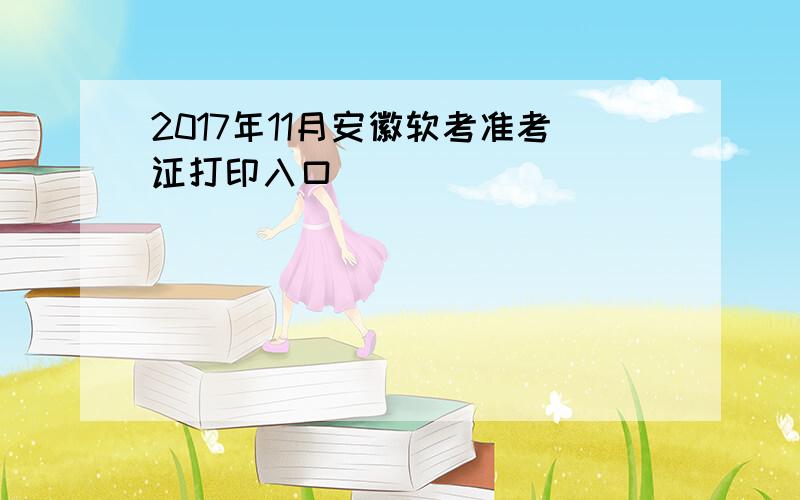 2017年11月安徽软考准考证打印入口