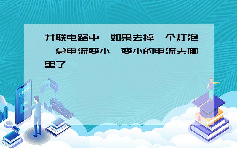 并联电路中,如果去掉一个灯泡,总电流变小,变小的电流去哪里了