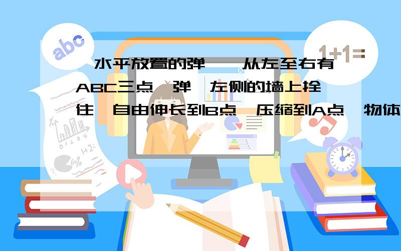 一水平放置的弹簧,从左至右有ABC三点,弹簧左侧的墙上拴住,自由伸长到B点,压缩到A点,物体能在C点静止,地面动摩擦因数恒定.自由伸长到B点什么意思,为什么BC段是受恒力,而其在C点可以静止