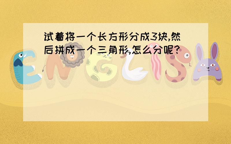 试着将一个长方形分成3块,然后拼成一个三角形,怎么分呢?