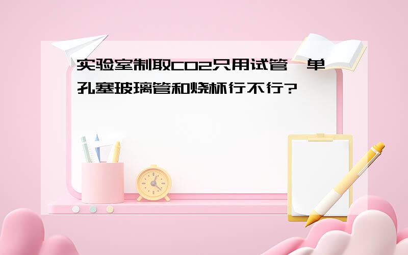 实验室制取CO2只用试管,单孔塞玻璃管和烧杯行不行?