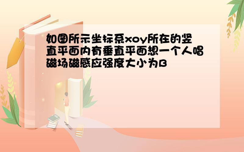 如图所示坐标系xoy所在的竖直平面内有垂直平面想一个人唱磁场磁感应强度大小为B