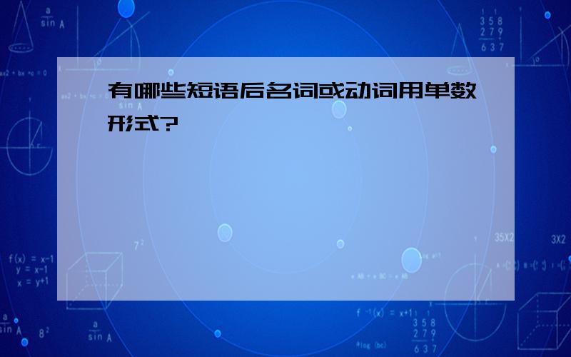 有哪些短语后名词或动词用单数形式?