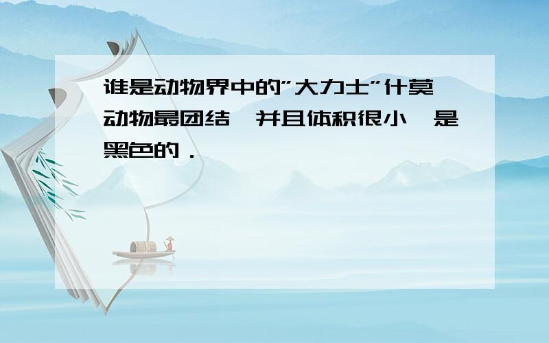 谁是动物界中的”大力士”什莫动物最团结,并且体积很小,是黑色的．