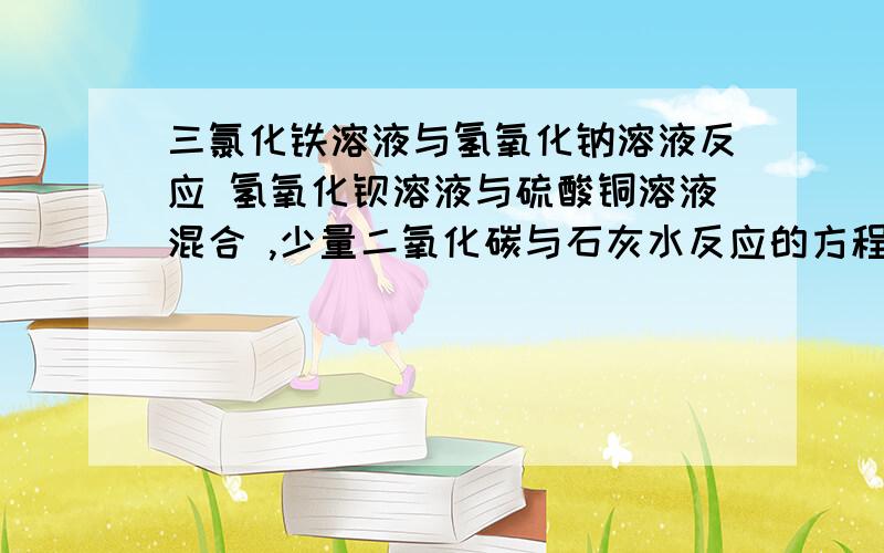 三氯化铁溶液与氢氧化钠溶液反应 氢氧化钡溶液与硫酸铜溶液混合 ,少量二氧化碳与石灰水反应的方程式和足量二氧化碳与石灰水反应的方程式一样么~