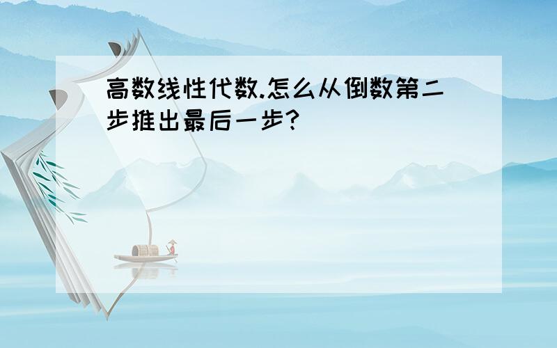 高数线性代数.怎么从倒数第二步推出最后一步?