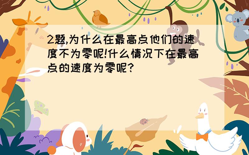 2题,为什么在最高点他们的速度不为零呢!什么情况下在最高点的速度为零呢?