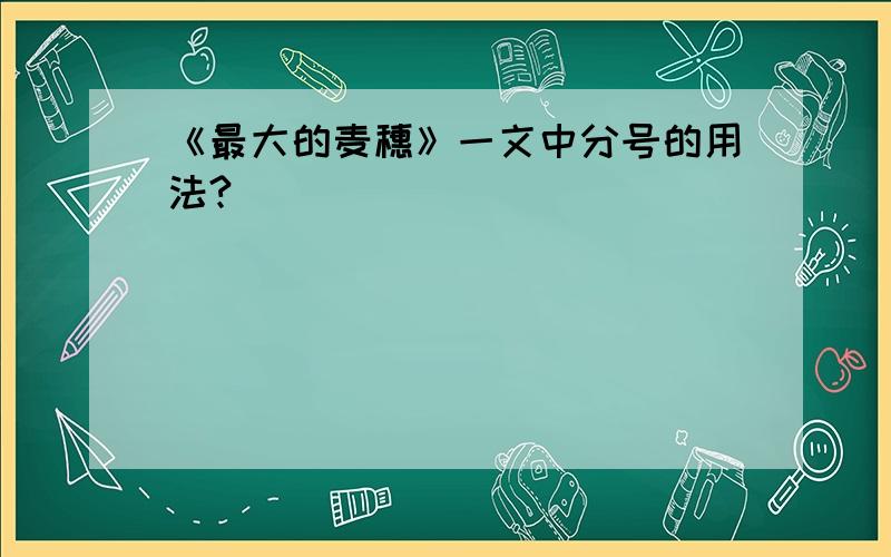 《最大的麦穗》一文中分号的用法?