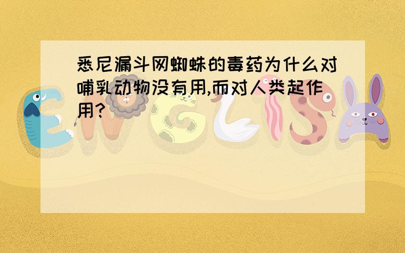 悉尼漏斗网蜘蛛的毒药为什么对哺乳动物没有用,而对人类起作用?