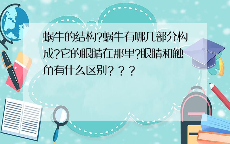 蜗牛的结构?蜗牛有哪几部分构成?它的眼睛在那里?眼睛和触角有什么区别？？？