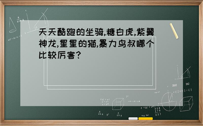 天天酷跑的坐骑,糖白虎,紫翼神龙,星星的猫,暴力鸟叔哪个比较厉害?