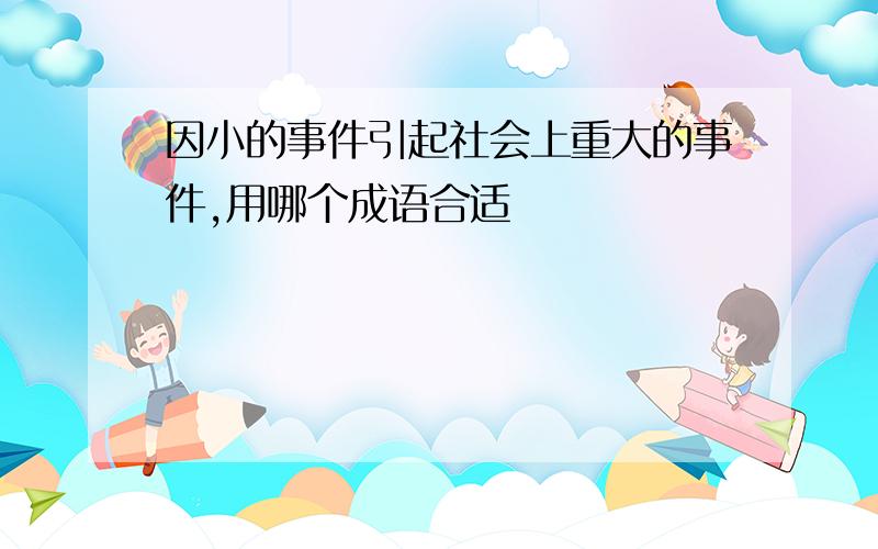 因小的事件引起社会上重大的事件,用哪个成语合适