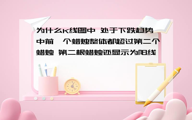 为什么K线图中 处于下跌趋势中前一个蜡烛整体都超过第二个蜡烛 第二根蜡烛还显示为阳线