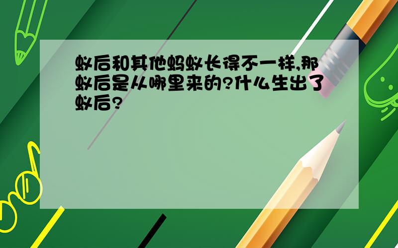 蚁后和其他蚂蚁长得不一样,那蚁后是从哪里来的?什么生出了蚁后?