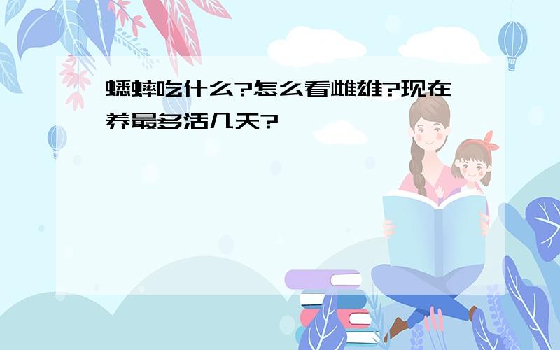 蟋蟀吃什么?怎么看雌雄?现在养最多活几天?