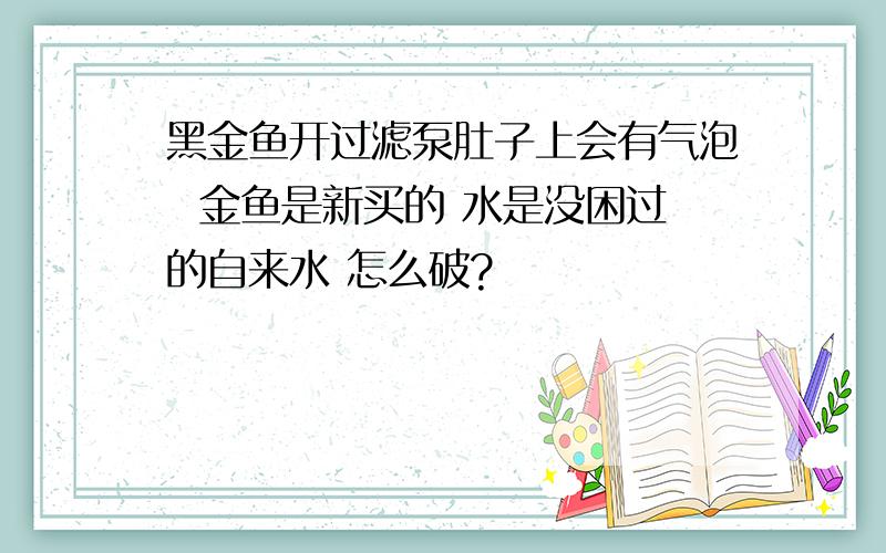 黑金鱼开过滤泵肚子上会有气泡  金鱼是新买的 水是没困过的自来水 怎么破?