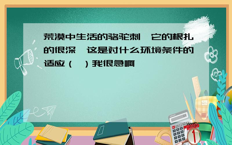 荒漠中生活的骆驼刺,它的根扎的很深,这是对什么环境条件的适应（ ）我很急啊```````````````