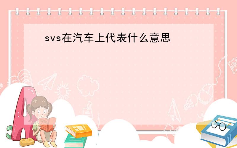 svs在汽车上代表什么意思