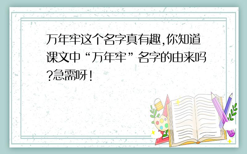 万年牢这个名字真有趣,你知道课文中“万年牢”名字的由来吗?急需呀!